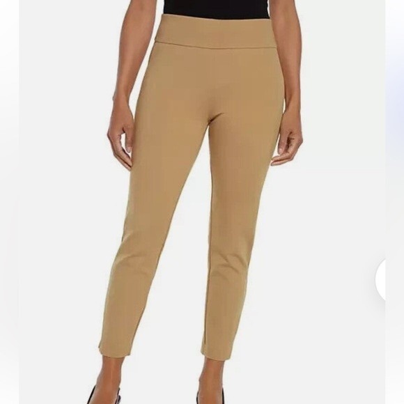 Express Pull On Ankle Ponte Pant Career Stretch Tan Trousers XXL / #9136 - Picture 1 of 5